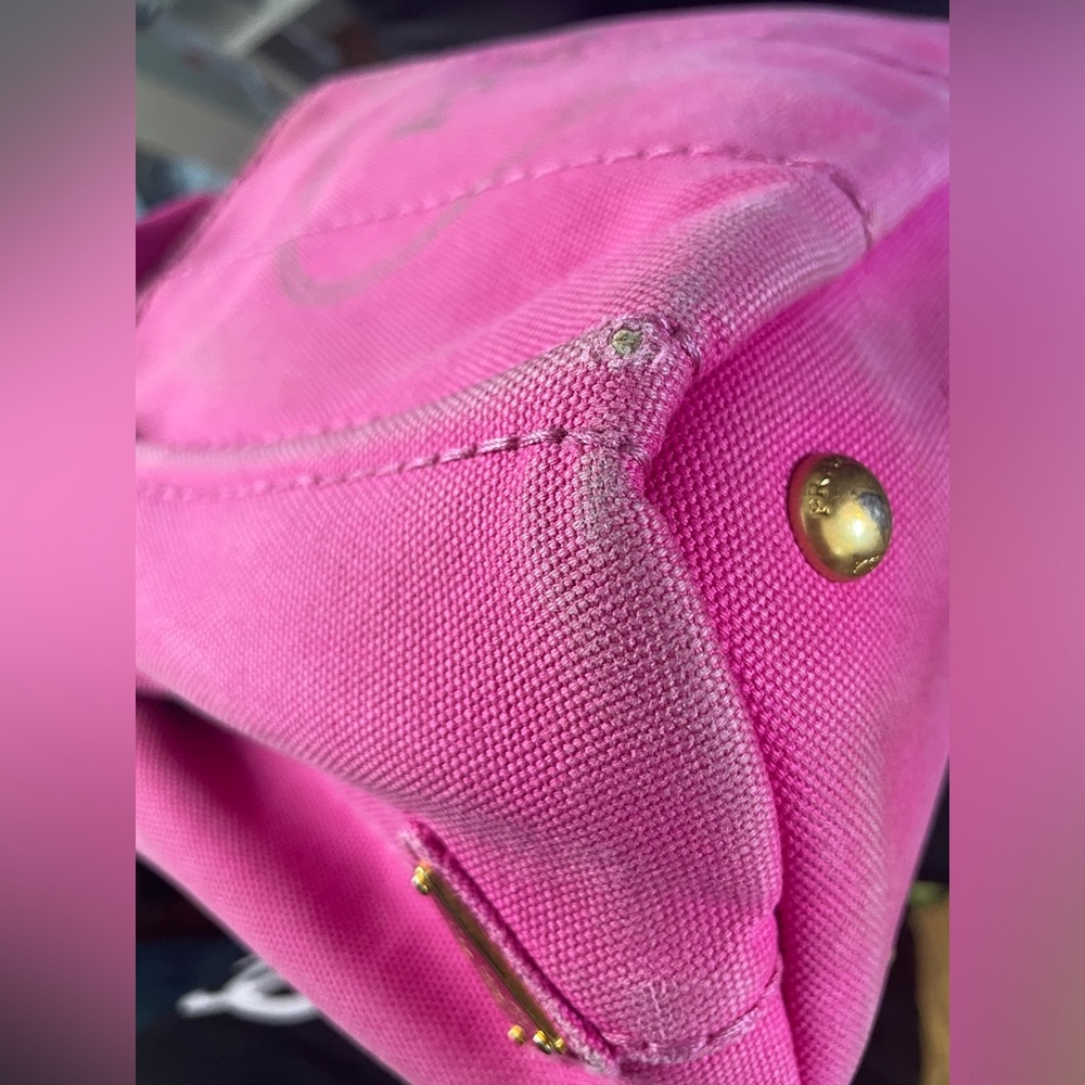 Prada pink canapa tote with strap - Picture 6 of 11